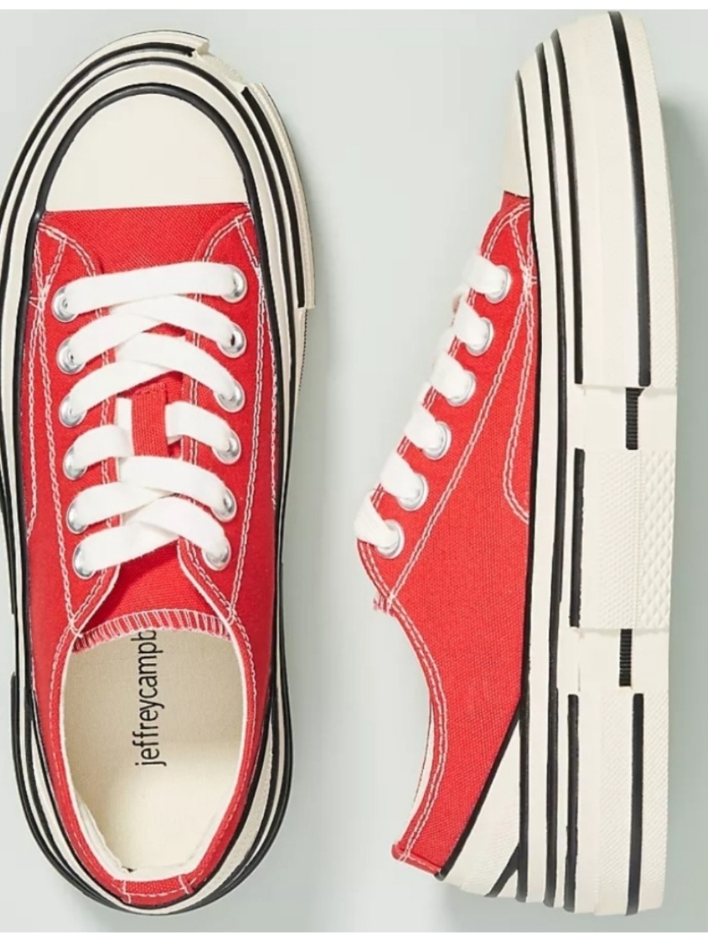 Jeffrey Campbell X Anthropologie Endorphin Red Platform Lace Up Sneakers 9.5